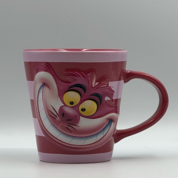 CHESHIRE CAT STRIPED COFFEE MUG 3D RETIRED DISNEY ALICE WONDERLAND VINTAGE RARE - Picture 2 of 4